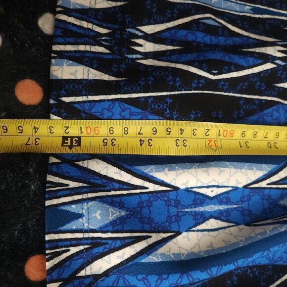 Gabby Skye Dress Blue White Fit & Flare Pockets Zipper Geometric Women’s Size 10 - Picture 10 of 11